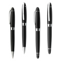 Office good writing promotion black metal roller ball pen custom logo